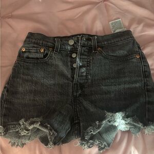 Levi's Black Wedgie Straight Jean Shorts